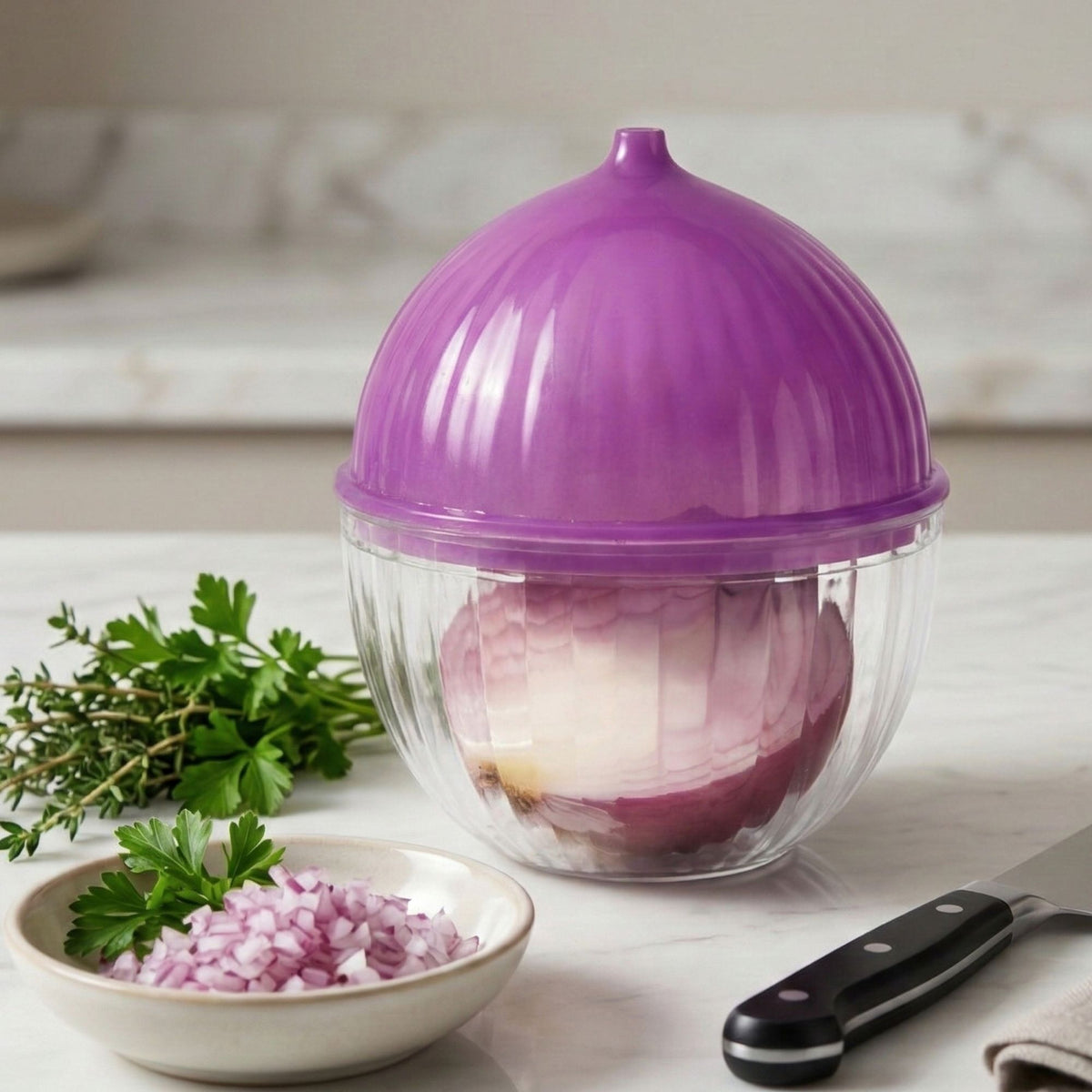 Porta Cebola com Tampa – Organizador para Geladeira e Cozinha, Conserva Alimentos sem Odor e Mais Frescos