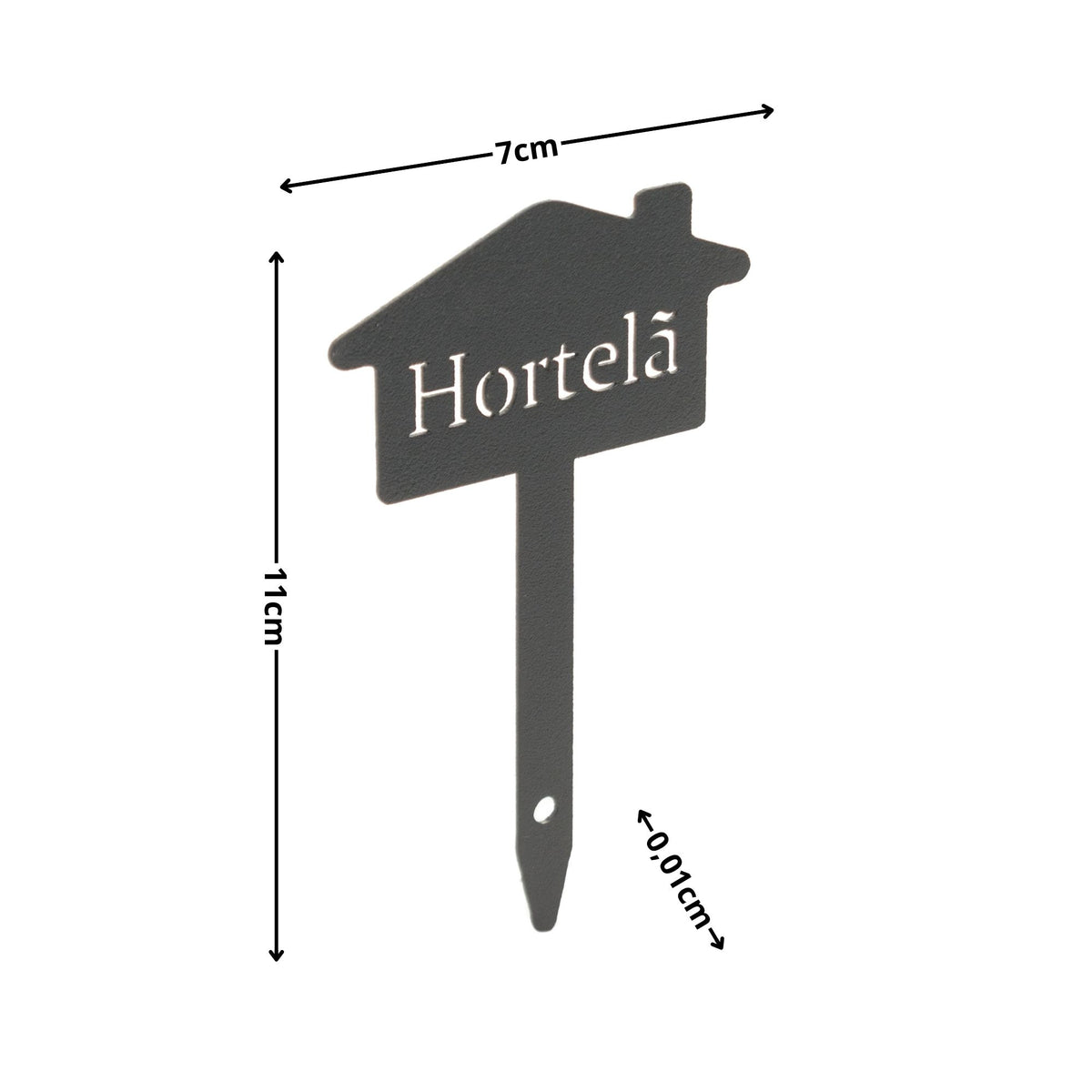 Plaquinha Identificadora para Plantas Hortelã – Marcador Decorativo para Horta, Vaso e Jardim em Aço
