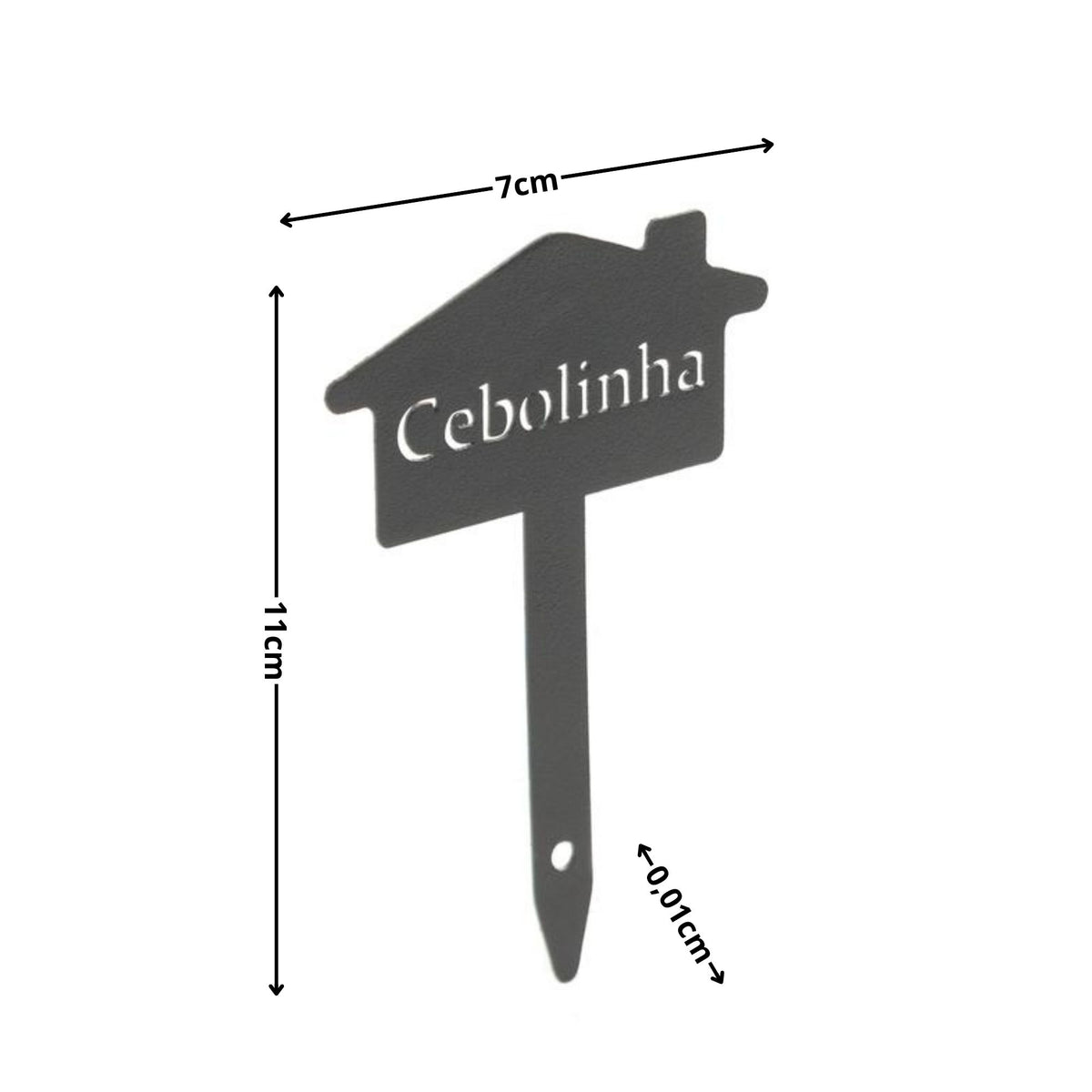 Plaquinha Identificadora para Plantas Cebolinha – Marcador Decorativo para Horta, Vaso e Jardim em Aço