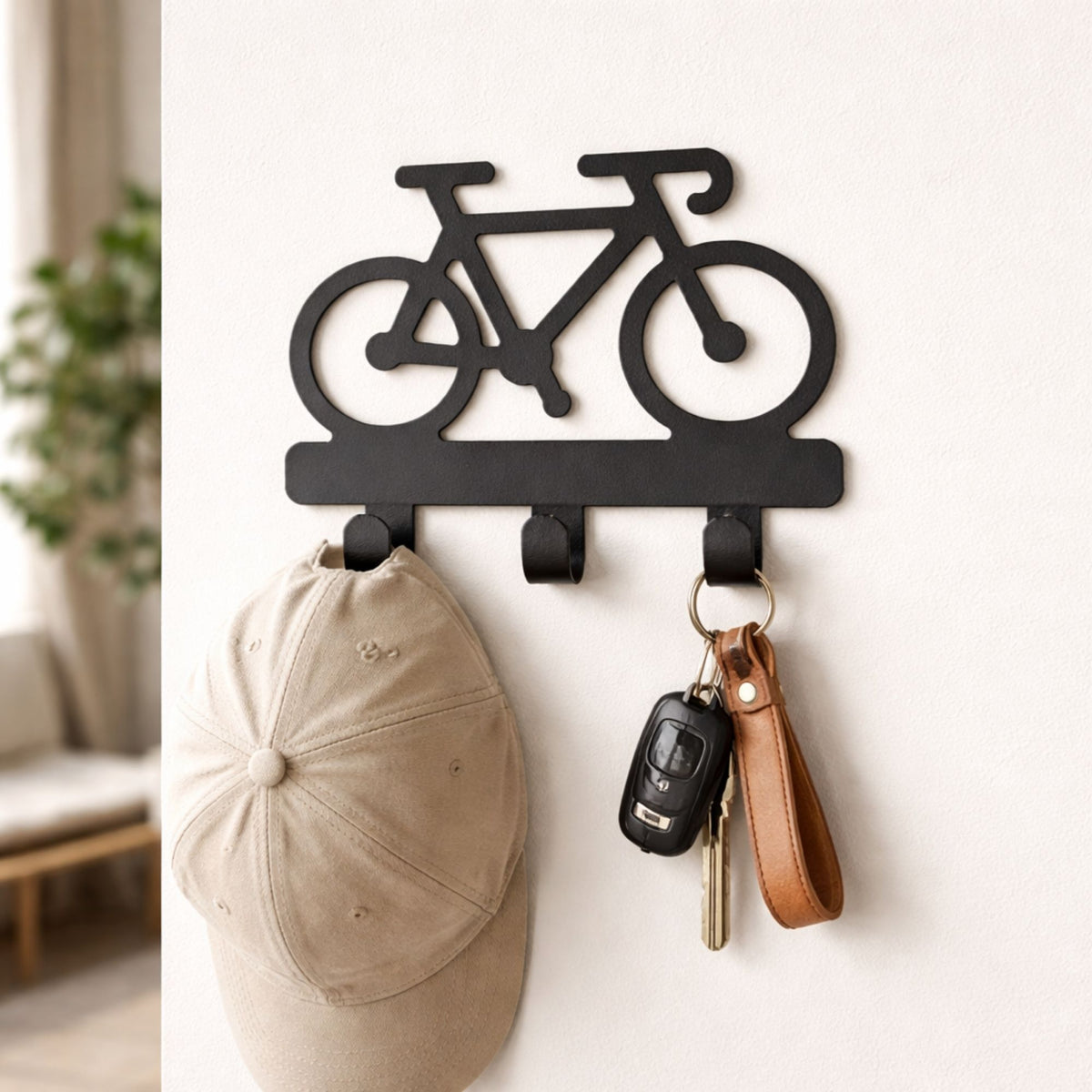 Gancho de Parede Bicicleta Fita Dupla Face 3M Porta Chaves Decorativo Bonés Chaves e Acessórios Aço