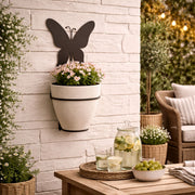 Suporte para Planta de Parede Borboleta – Porta Vaso Decorativo em Aço para Jardim, Varanda e Área Gourmet