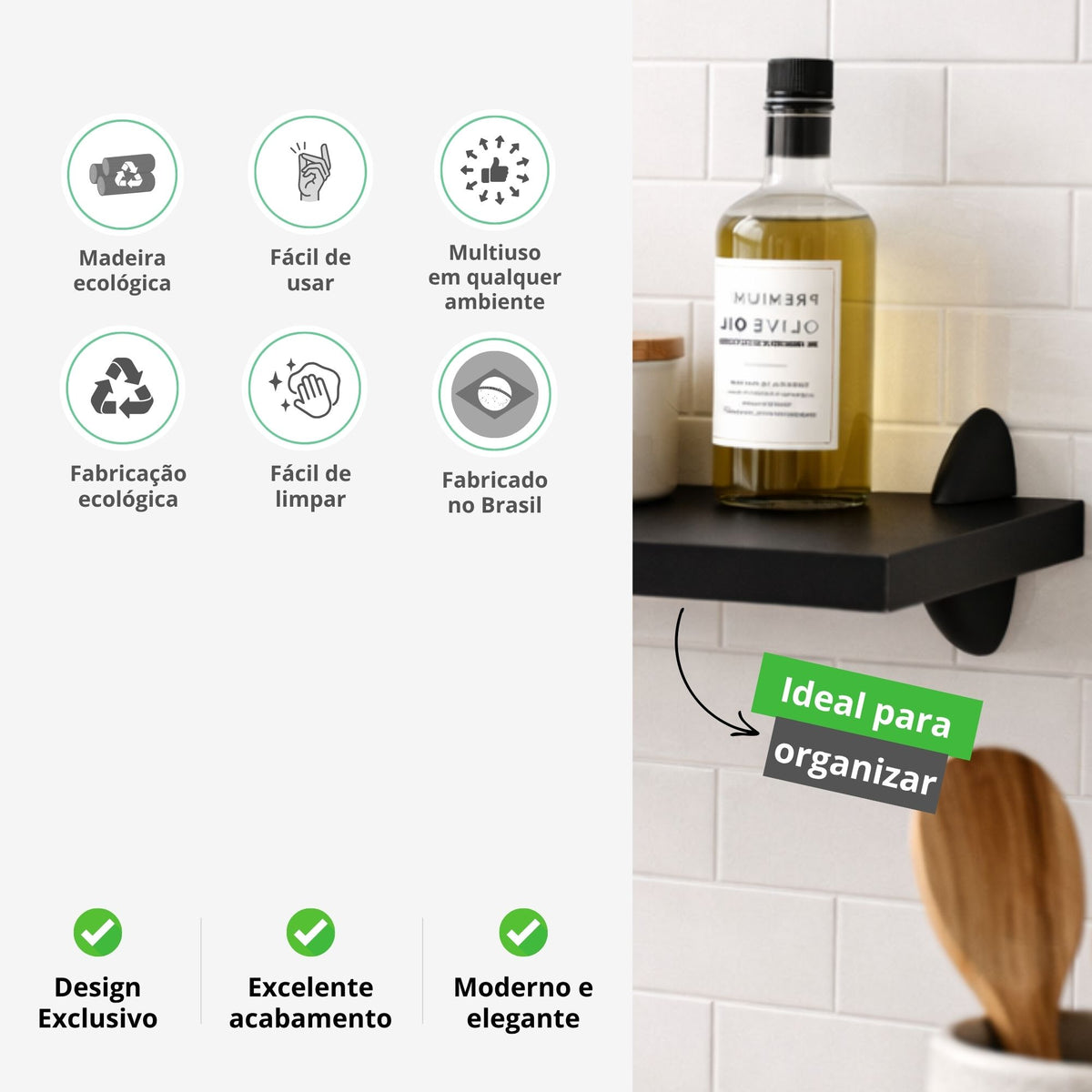 Prateleira de Parede Multiuso Decorativa 36cm – Organizador Moderno para Sala, Quarto, Cozinha, Banheiro e Escritório
