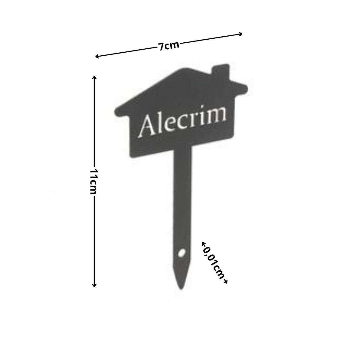 Plaquinha Identificadora para Plantas Alecrim – Marcador Decorativo para Horta, Vaso e Jardim em Aço