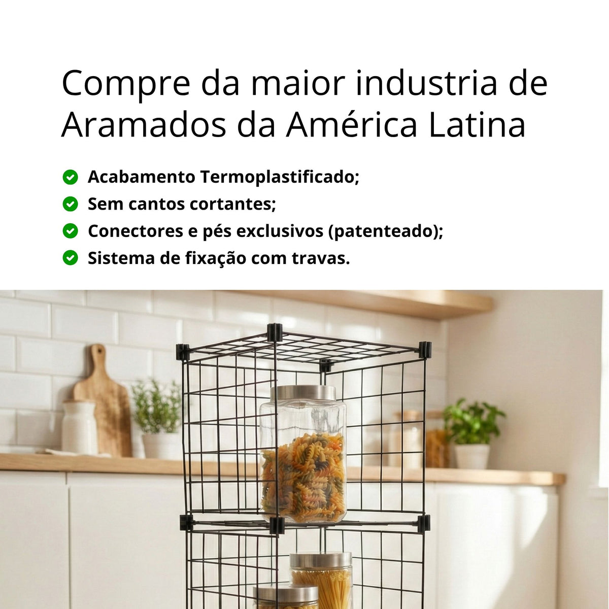 Estante Organizadora Aramada 3 Nichos Multiuso para Cozinha Lavanderia e Organização da Casa