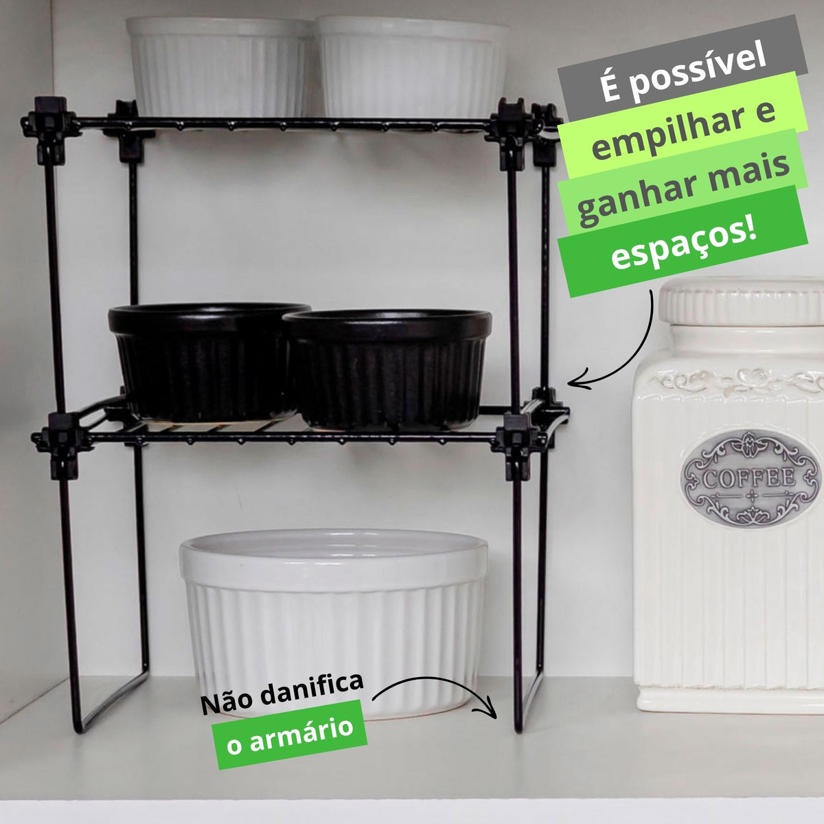 Organizador De Armário Prateleira Aramado Suporte Kit 7un
