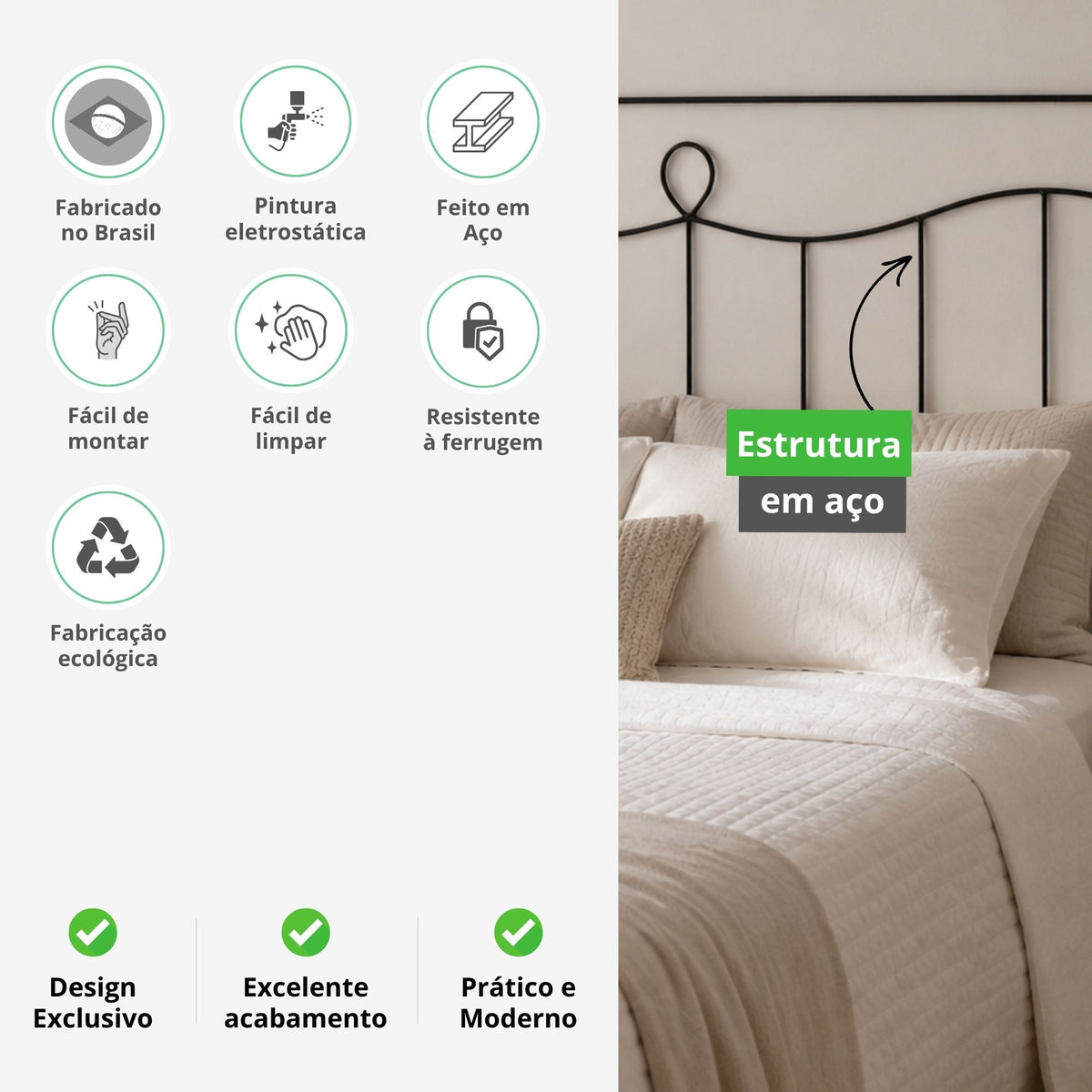 Cabeceira de Cama Casal Aramado 140cm Vitória
