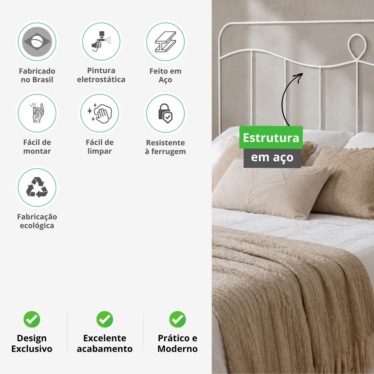 Cabeceira de Cama Casal Aramado 140cm Vitória