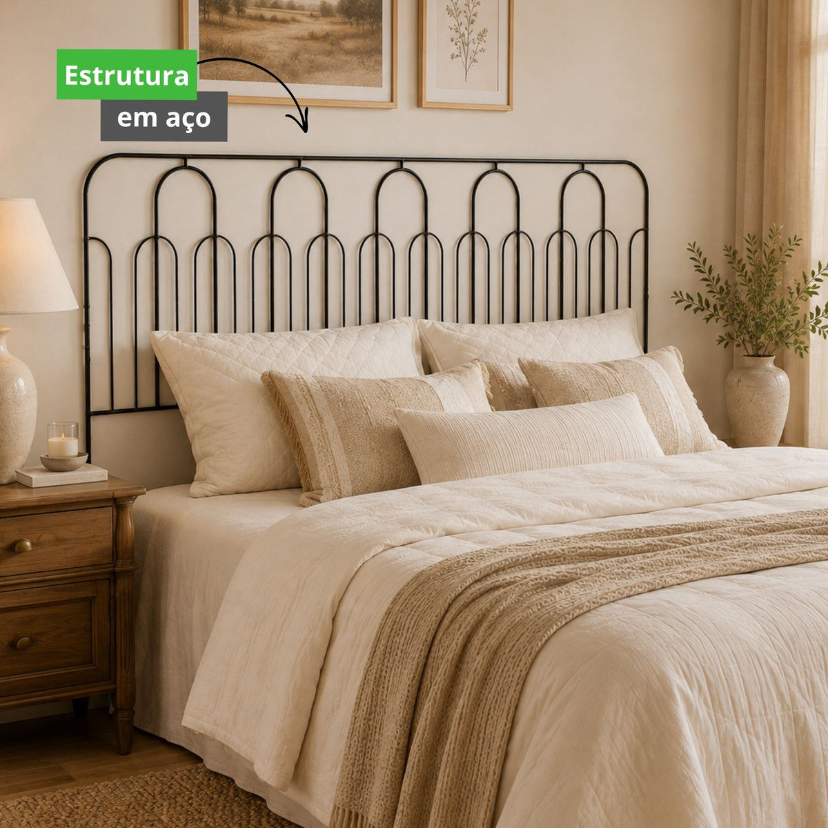 Cabeceira de Cama Casal Aramado 140cm Curitiba