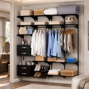 Armário aramado kit 26 - Closet ou quarto com módulo de madeira
