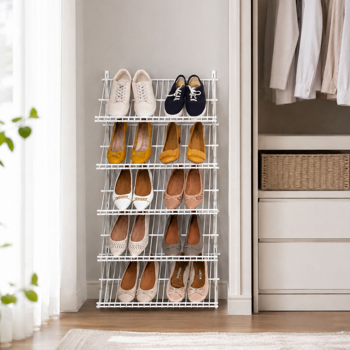 Sapateira Vertical Parede Armário Aramado Closet kit 2