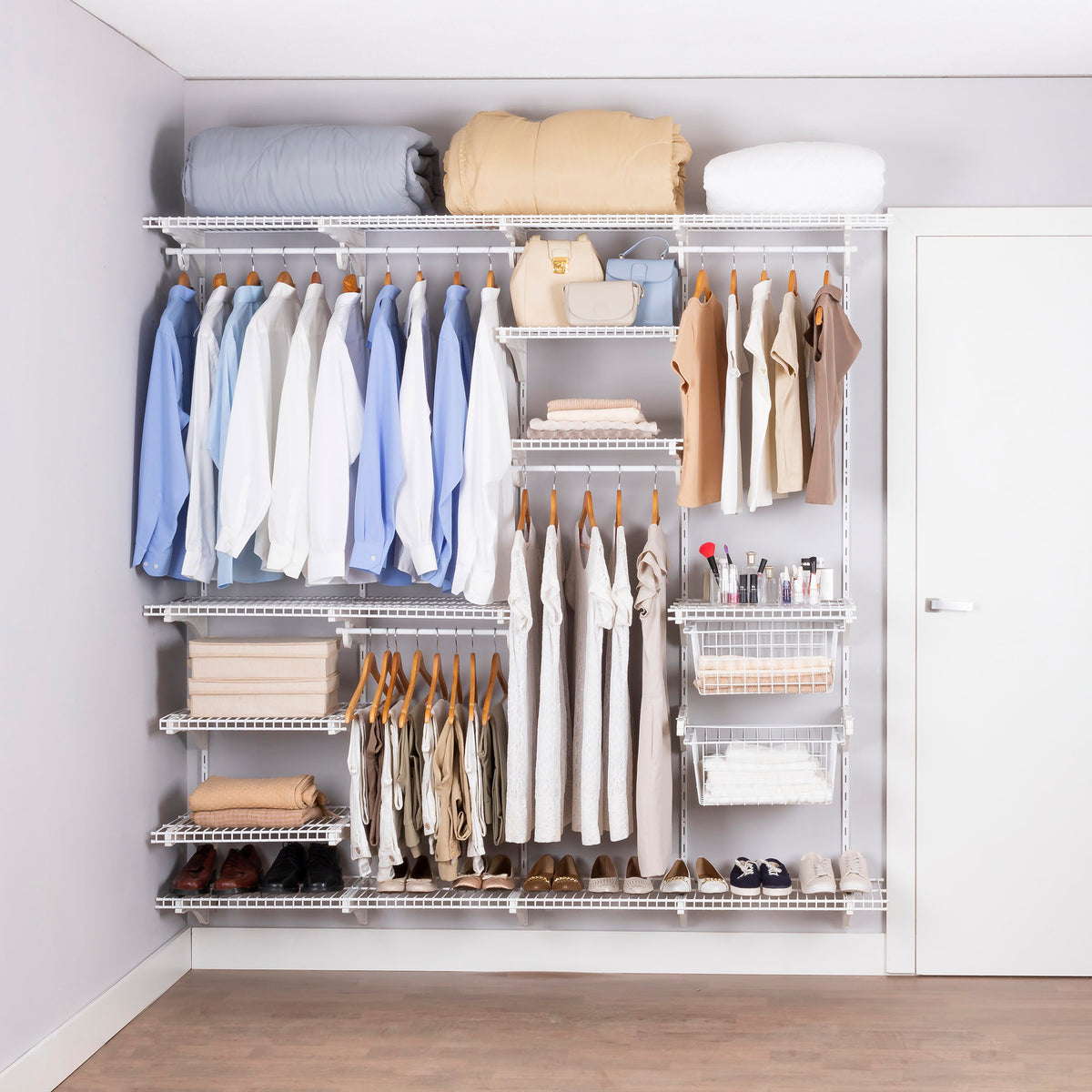 Armário Multiuso Closet Aberto Parede Casal Aramado kit 52