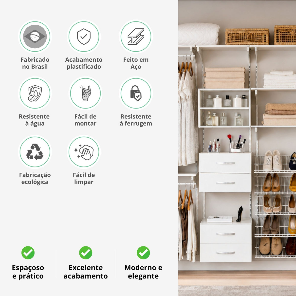 Armário aramado kit 23 - Closet ou quarto