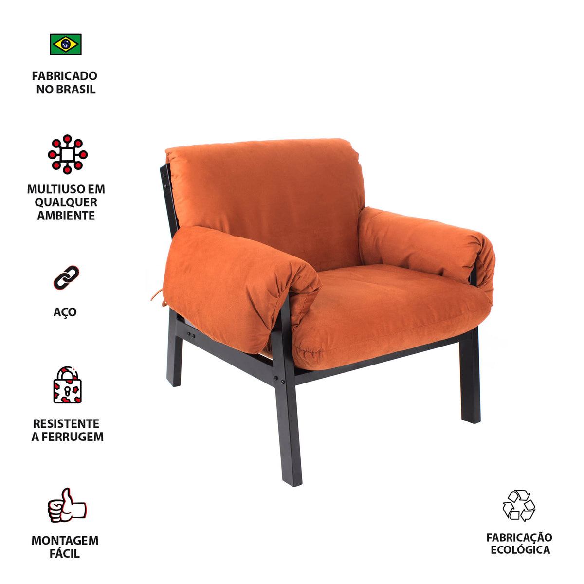 Poltrona Decorativa Reforçada Design Luxo Consultório Nona