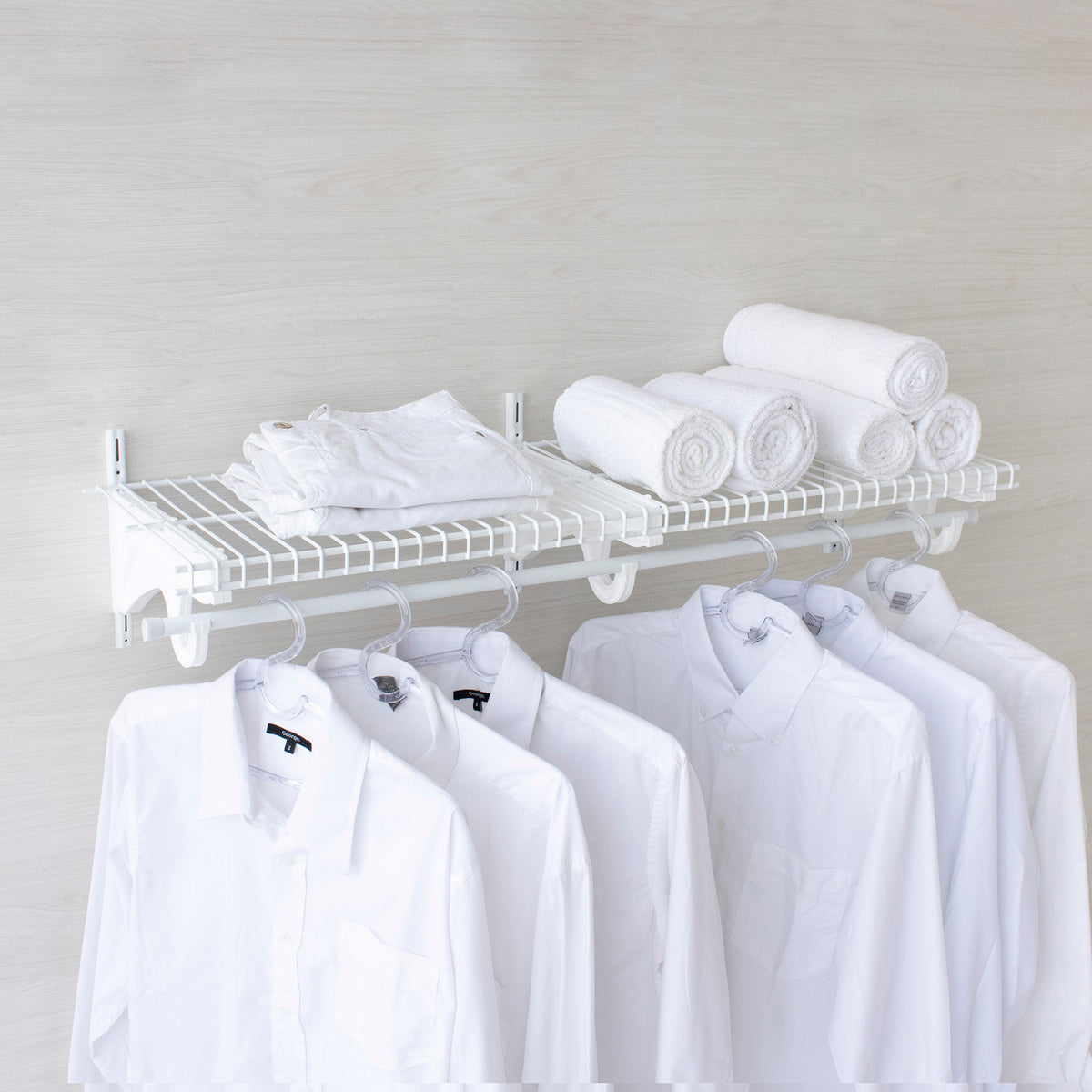 Prateleiras de Parede para Quarto com Suporte Cabideiro e Trilho