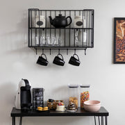 Prateleira de Ferro e Madeira Design Industrial Aço Aramado