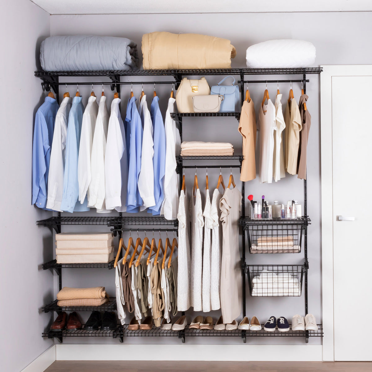 Armário Multiuso Closet Aberto Parede Casal Aramado kit 52