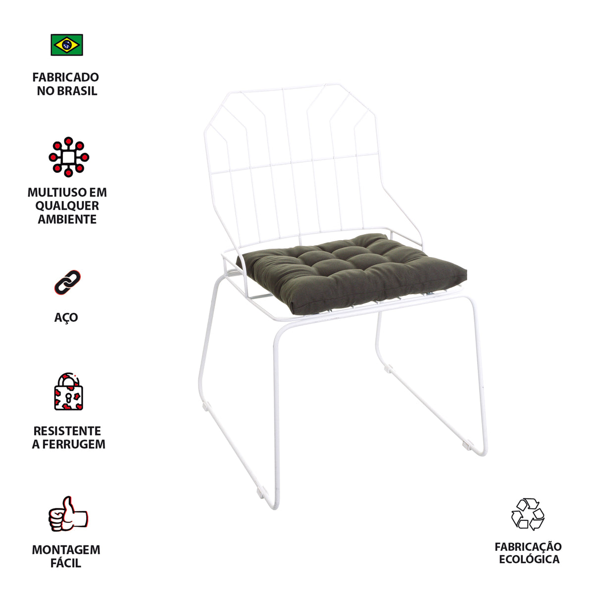 Cadeira de Jantar Top Design Industrial Aço Aramado Jovi
