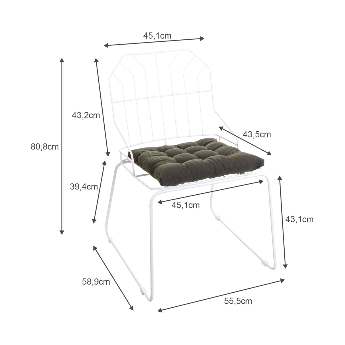 Cadeira de Jantar Top Design Industrial Aço Aramado Jovi