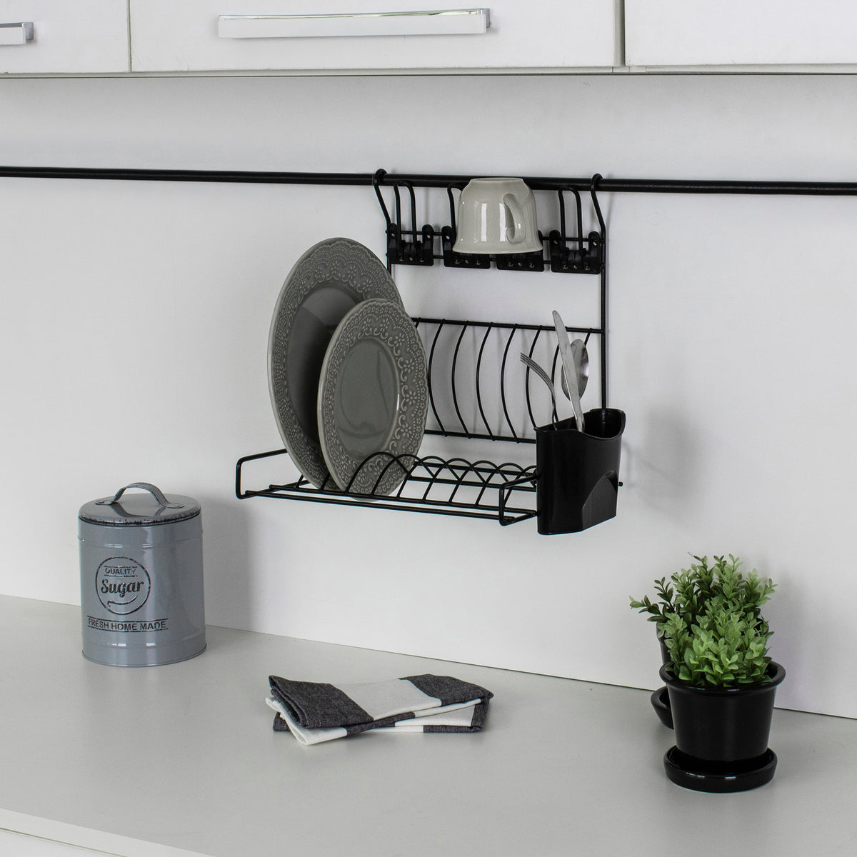 Escorredor de pratos aramado para parede - Linha Cook Premium - Não acompanha barra
