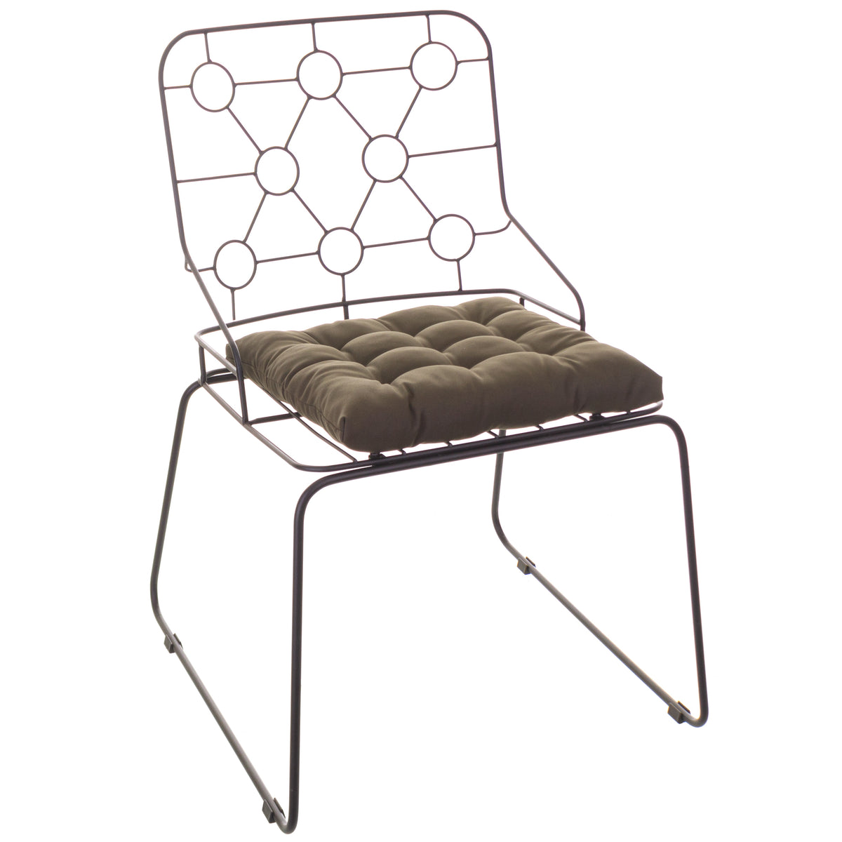 Cadeira de Jantar Design Industrial Aço Aramado Átomo