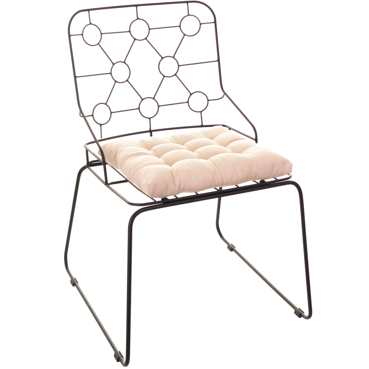 Cadeira de Jantar Design Industrial Aço Aramado Átomo