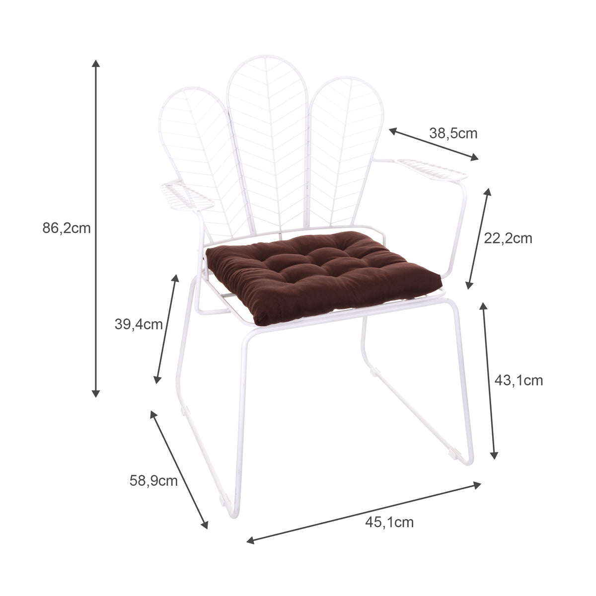 Cadeira de Jantar Design Industrial Aço Aramado Tree