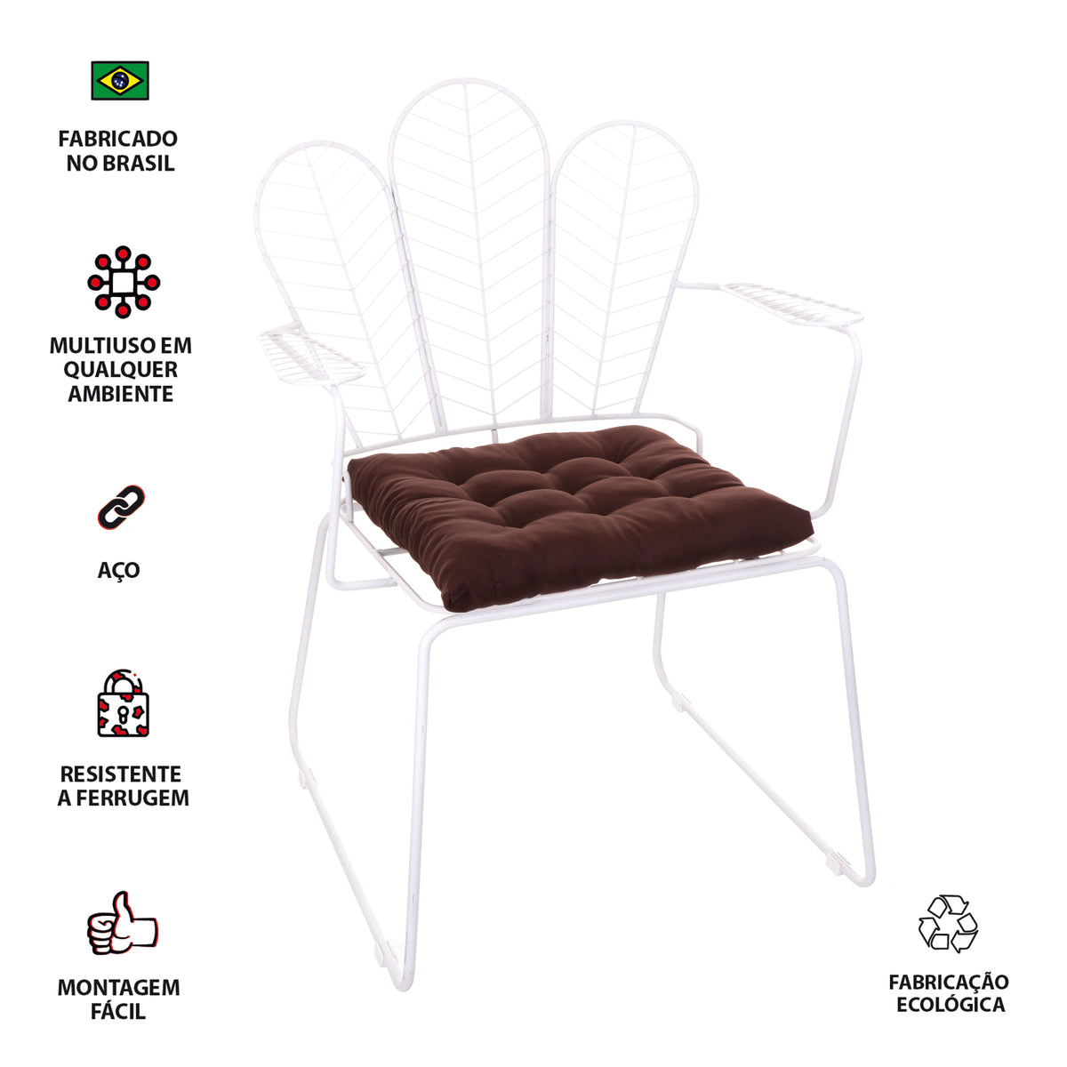 Cadeira de Jantar Design Industrial Aço Aramado Tree
