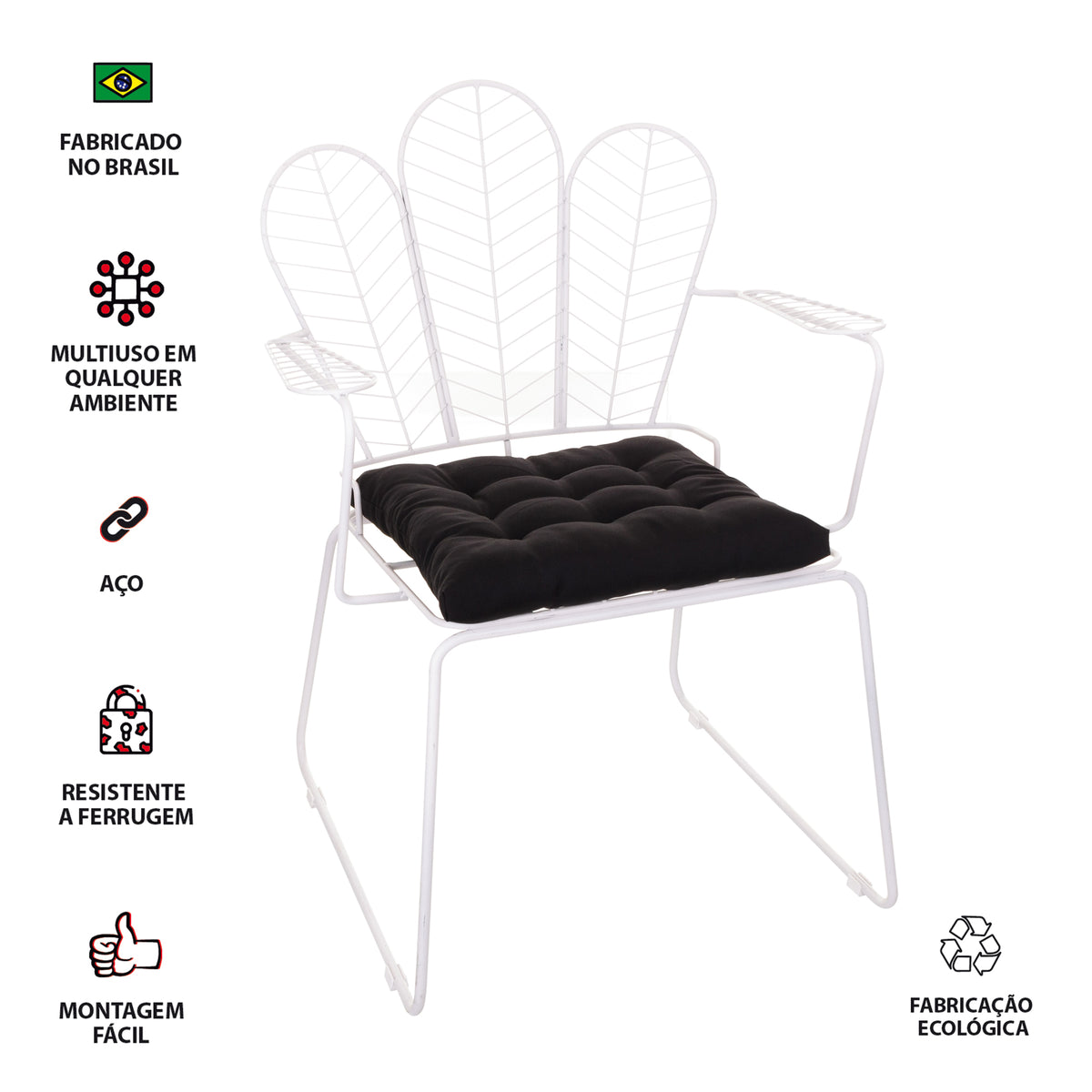 Cadeira de Jantar Design Industrial Aço Aramado Tree