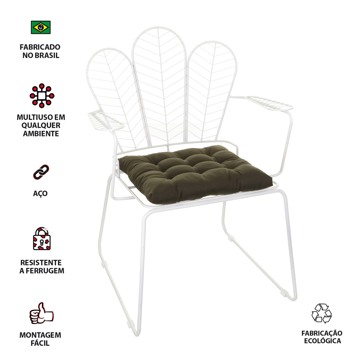 Cadeira de Jantar Design Industrial Aço Aramado Tree