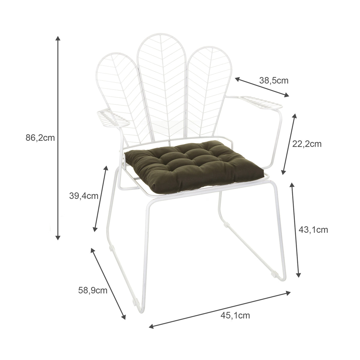 Cadeira de Jantar Design Industrial Aço Aramado Tree