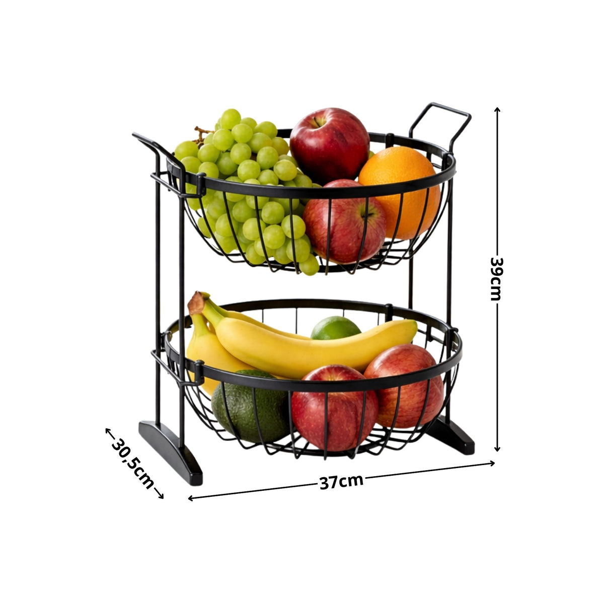 Fruteira Redonda Aramada Dupla de Mesa