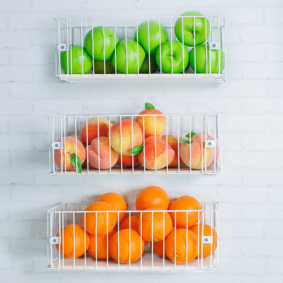 Fruteira de Parede Aramado Cozinha Cesto Frutas Kit 3P