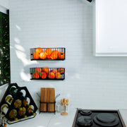 Fruteira de Parede Aramado Cozinha Cesto Frutas Kit 2P
