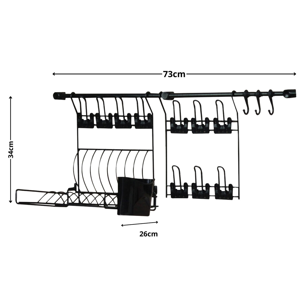 Cook Premium Organizador Aramado de Parede para Cozinha – Porta Temperos e Utensílios Kit 4