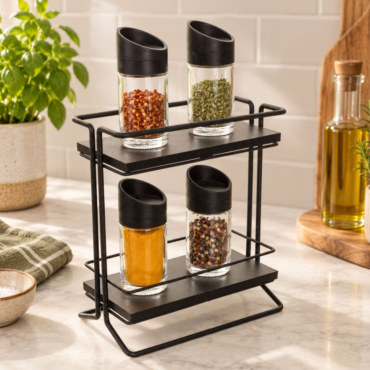 Organizador De Cozinha Rack Porta Tempero 2 Andares