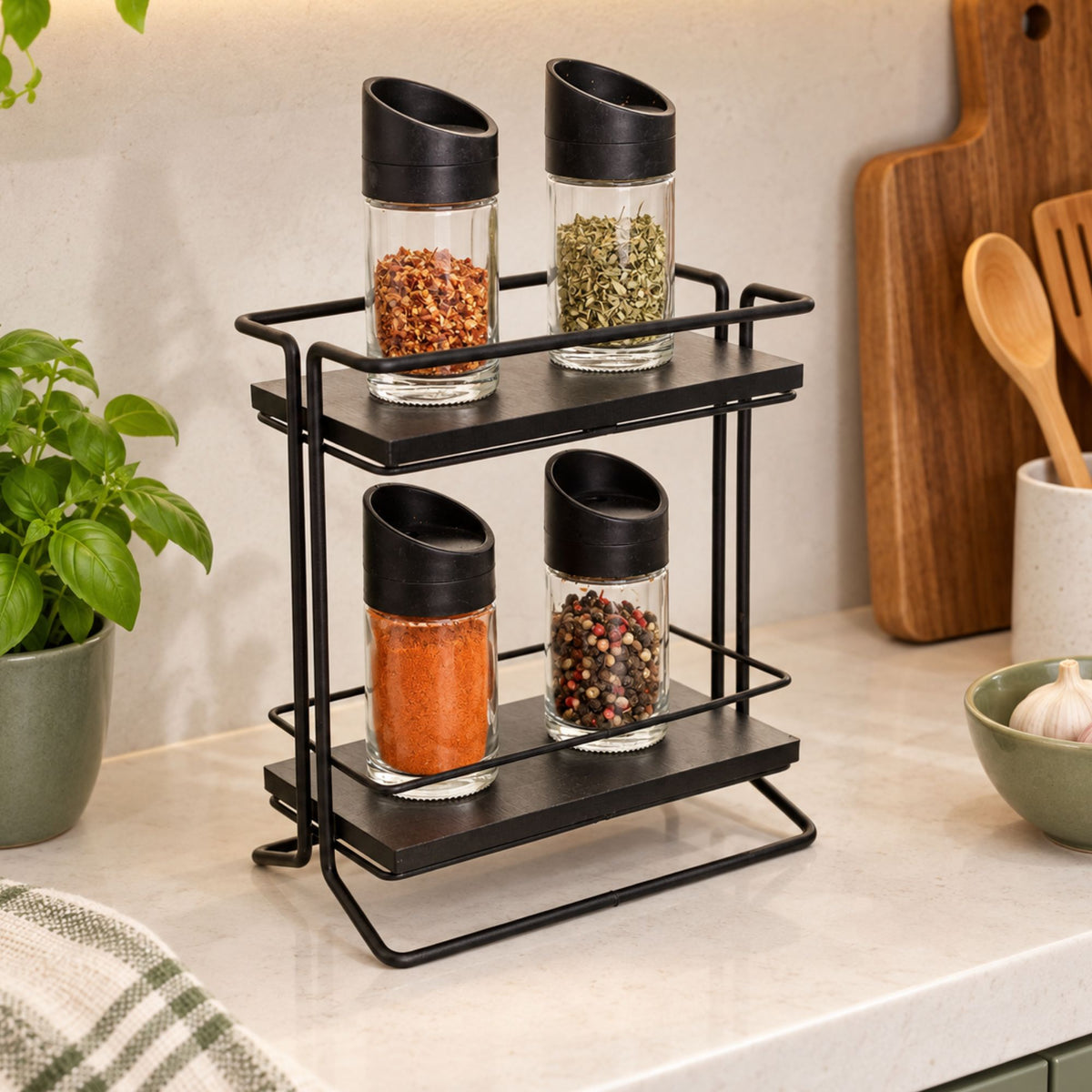 Organizador De Cozinha Rack Porta Tempero 2 Andares