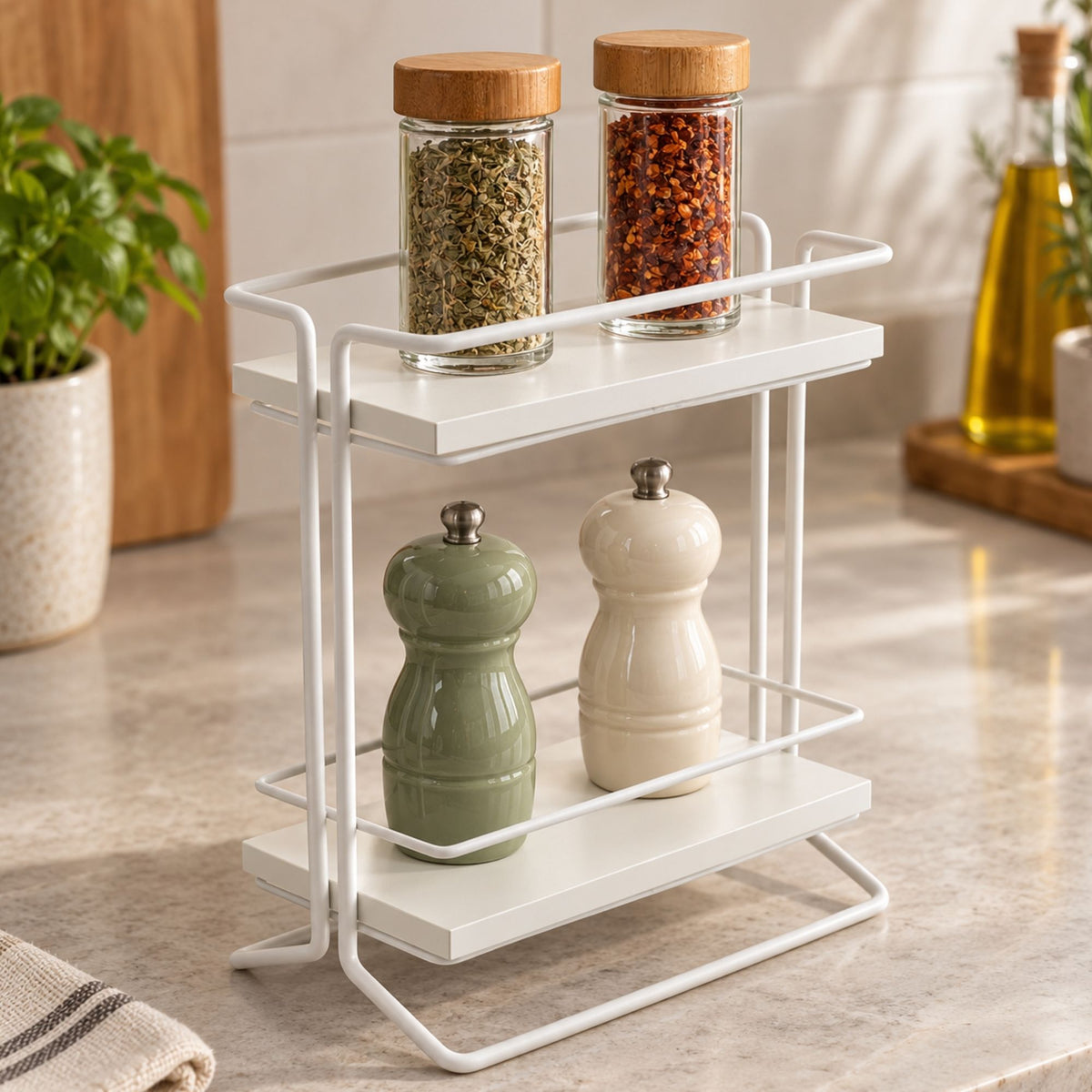 Organizador De Cozinha Rack Porta Tempero 2 Andares