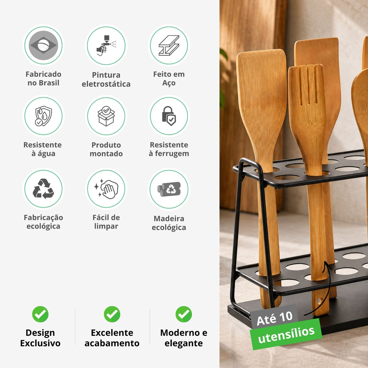 Suporte Para Utensílios Aramado Estilo