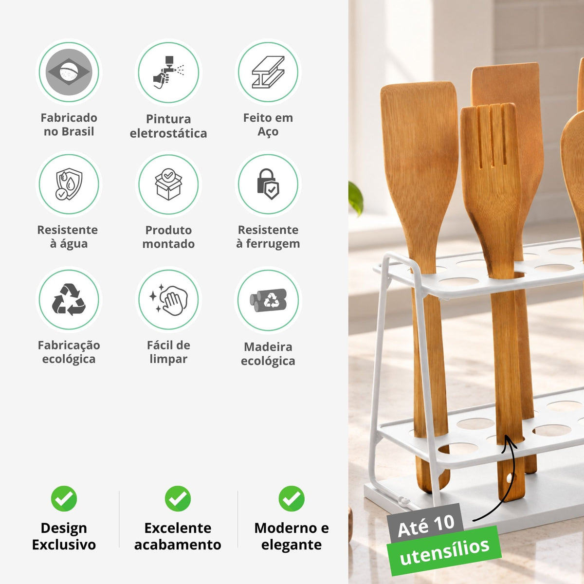 Suporte Para Utensílios Aramado Estilo
