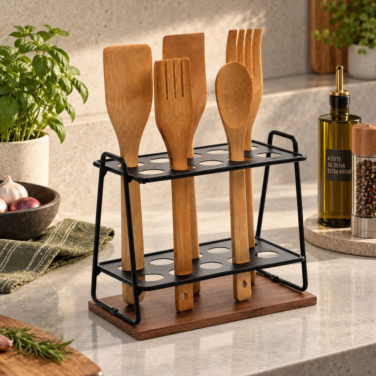 Suporte Para Utensílios Aramado Estilo