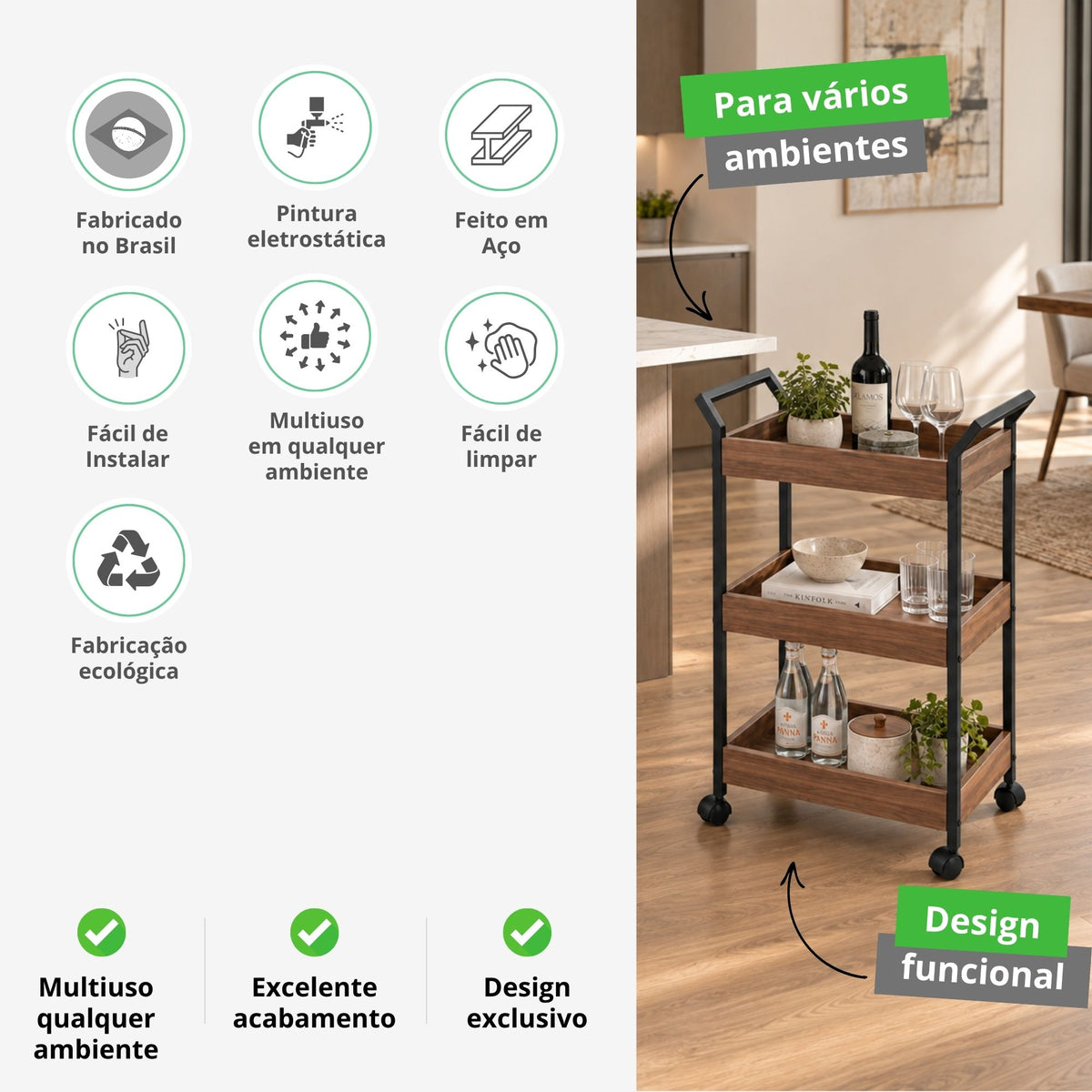 Carrinho Organizador Multiuso Loft