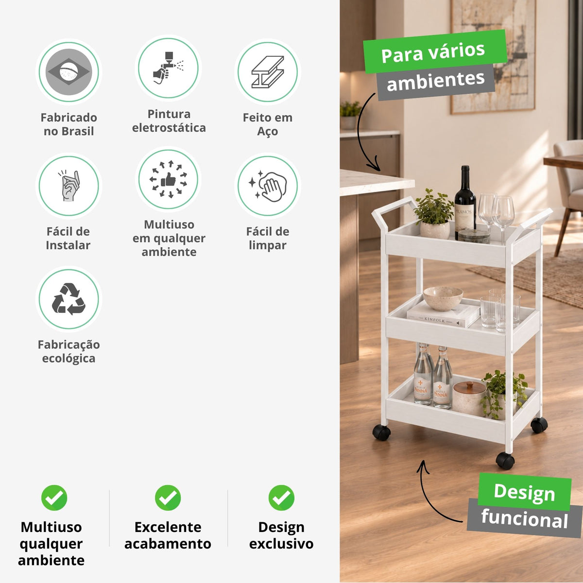 Carrinho Organizador Multiuso Loft