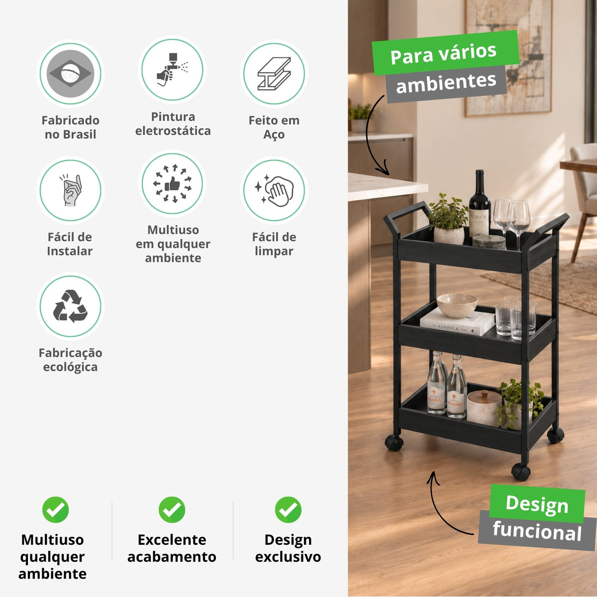 Carrinho Organizador Multiuso Loft